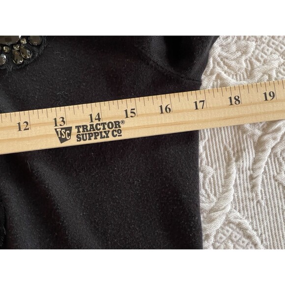 Kate Spade NY Jeweled Sweater Black Button Up 100% Cotton Dressy Ladies Medium - Picture 3 of 10
